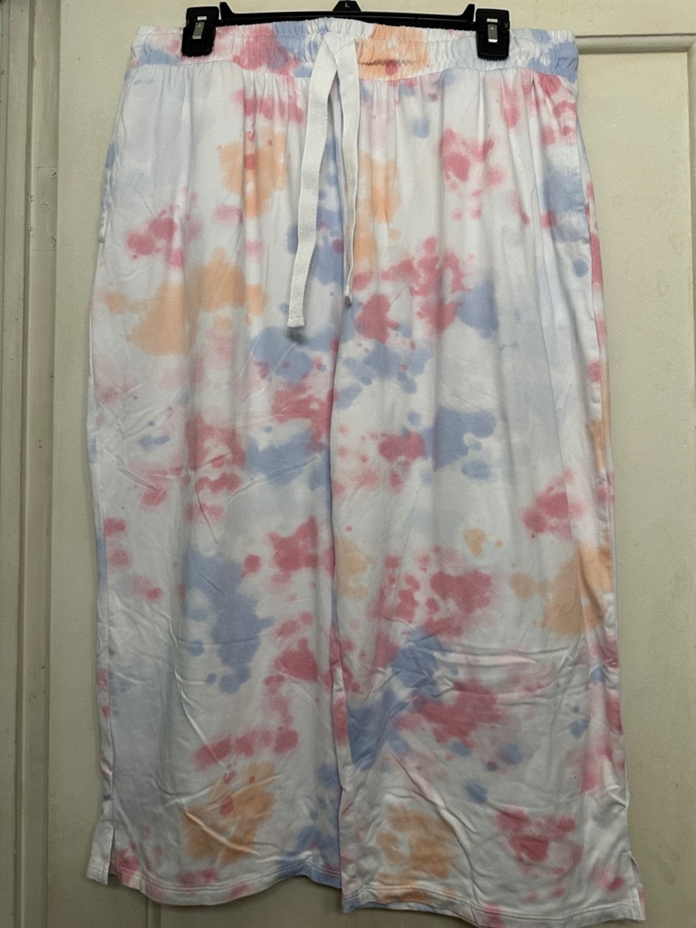 Women’s Tie-Dye Lounge Pants - Pastel Pink, Blue & Peach